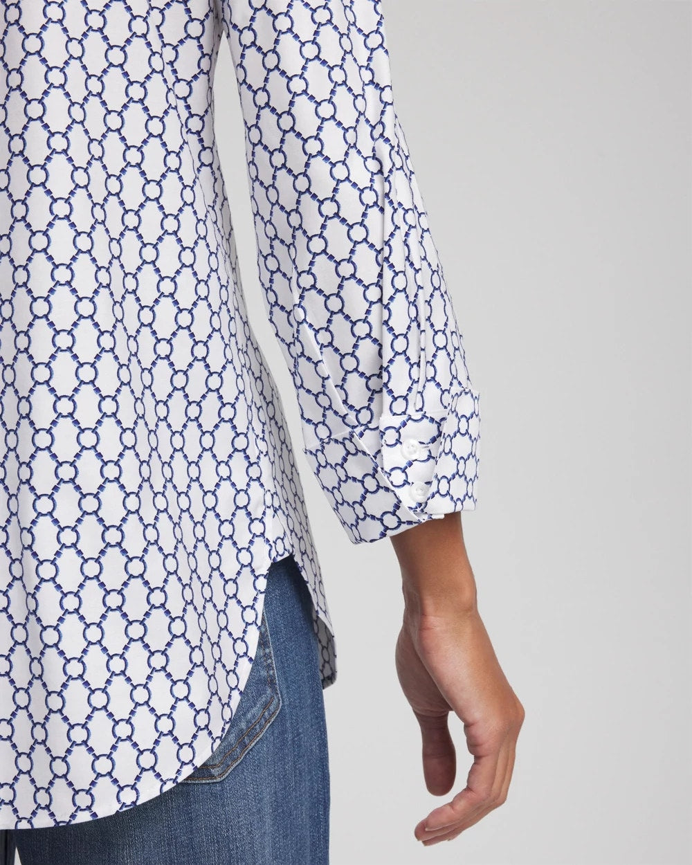 Chico's | No Iron™ Chain Connection Shirt/ Passport Blue
