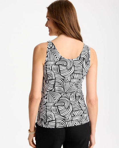 Chico's | Printed Microfiber Tank/ Black