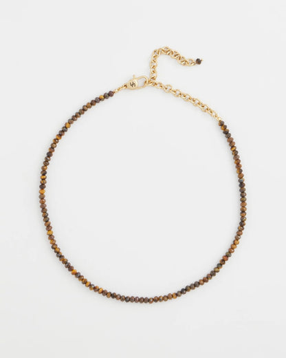 Chico's | Genuine Tiger's Eye Stone Necklace/ Neutral