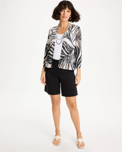 Chico's | Vacay Leaf Summer Romance Cardigan/ Black