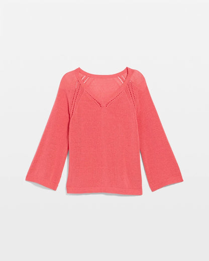 Chico's | Cotton-Blend Pullover Sweater/ Calypso Coral