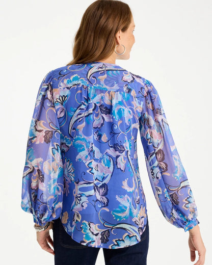 Chico's | Georgette Paisley Blouse/ Amparo Blue