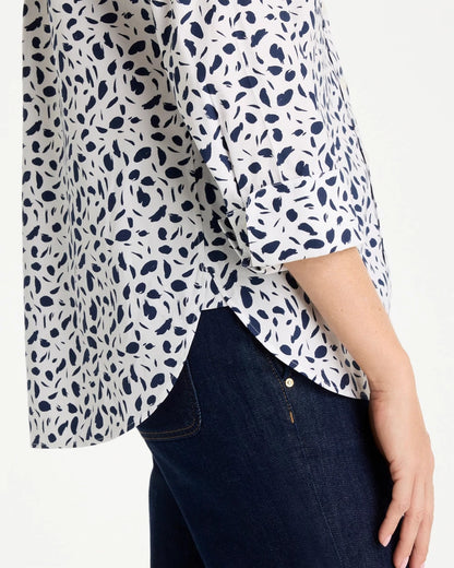 Chico's | No Iron™ Stretch Printed Shirt/ Optic White