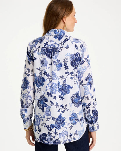 Chico's | No Iron™ Linen Bloom Shirt/ Amparo Blue