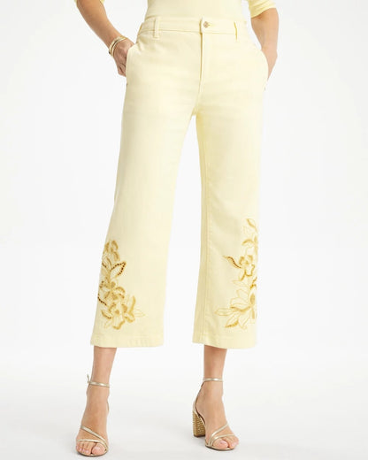 Chico's | Trouser Cutwork Crop Jeans/ Golden Haze