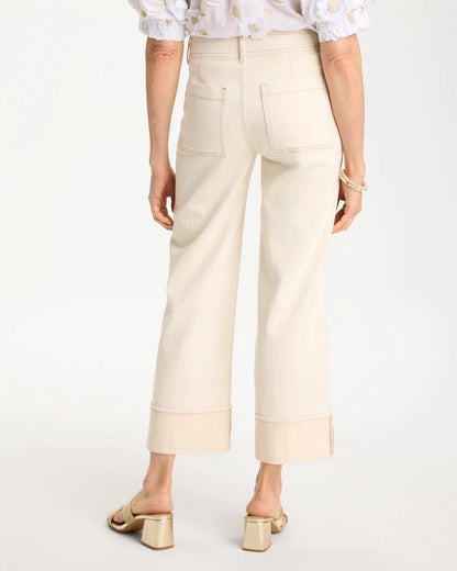 Chico's | Pintuck Cuffed Cropped Jeans/ Neutral