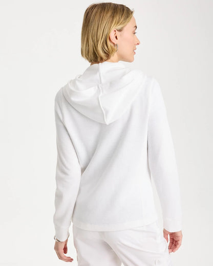 Chico's | Zenergy® Beach Slub Zip-Front Hoodie/ Alabaster
