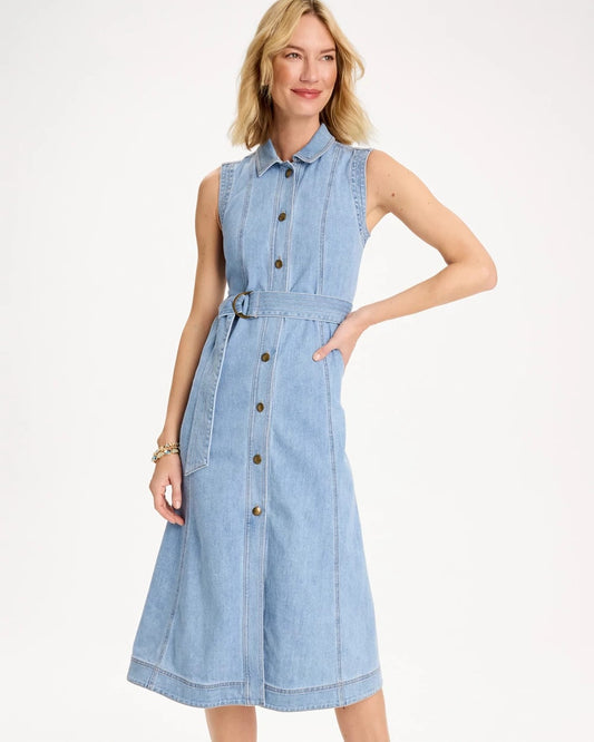 Chico's | Sleeveless Denim Dress/ Medium Indigo Wash