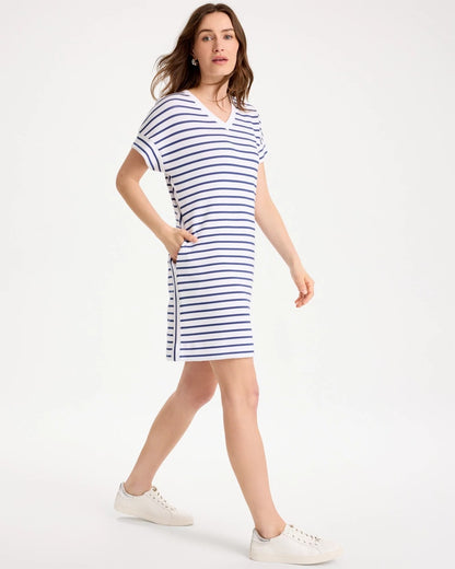 Chico's | Zenergy® Soft Striped Contrast Dress/ Starlit Navy