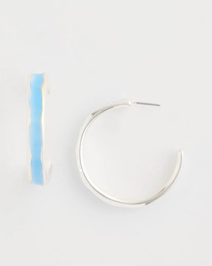Chico's | Sea Glass Inspired Hoop Earrings/ Blue