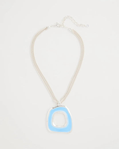 Chico's | Sea Glass Inspired Pendant Necklace/ Blue