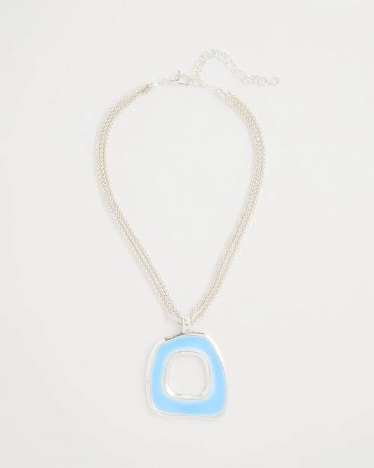 Chico's | Sea Glass Inspired Pendant Necklace/ Blue