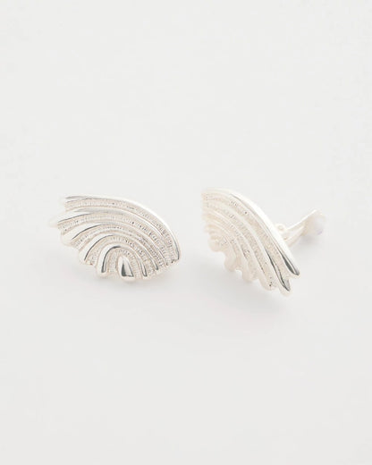 Chico's | Silvertone Shell Clip-On Earrings/ Silver