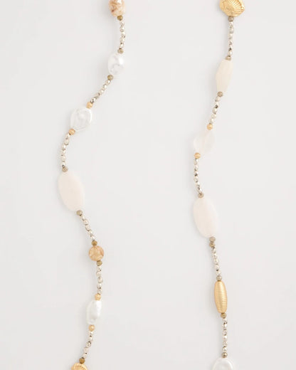 Chico's | Neutral Shell Long Necklace/ Neutral