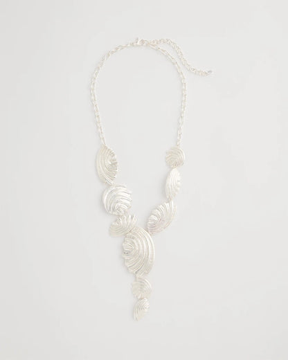 Chico's | Silvertone Shell Charm Y-Necklace/ Silver