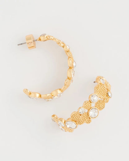 Chico's | Sea Foam Hoop Earrings/ Gold