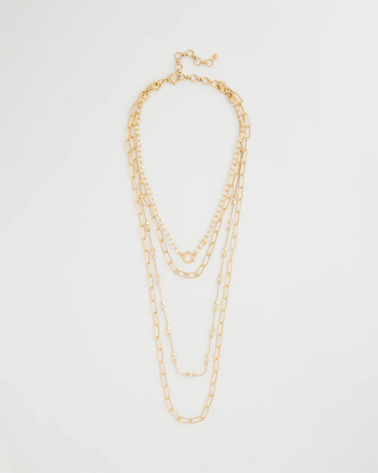 Chico's | Sea Foam Multi-Strand Convertible Necklace/ Gold