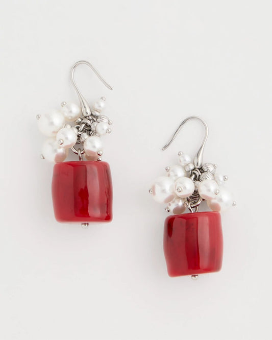 Chico's | Red Resin Pearlescent Earrings/ Red