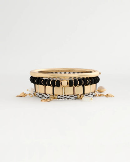 Chico's | Black Round Stretch Bracelet/ Black