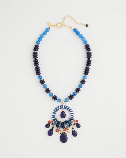 Chico's | Americana Mixed Media Pendant Necklace/ Multi