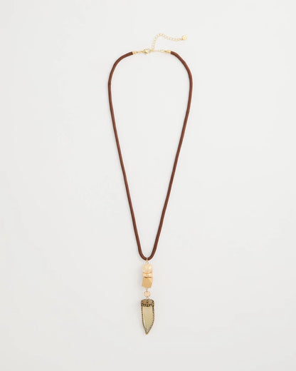 Chico's | Tooth Pendant Corded Necklace/ Neutral