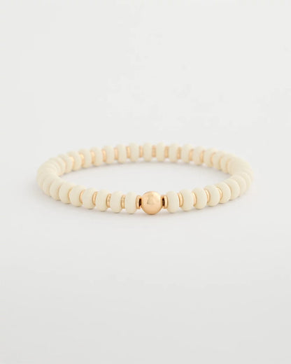 Chico's | Neutral Round Stretch Bracelet/ White