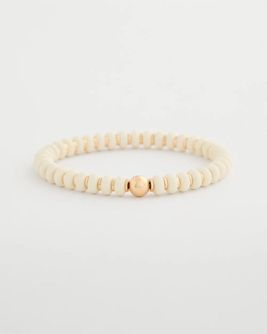 Chico's | Neutral Round Stretch Bracelet/ White