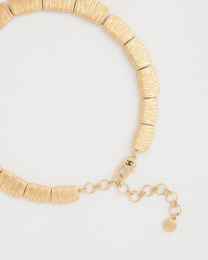 Chico's | Crinkle Goldtone Collar Necklace/ Gold
