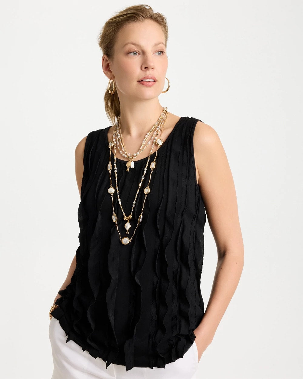 Chico's | Siren Faux Pearl Long Necklace/ Pearl