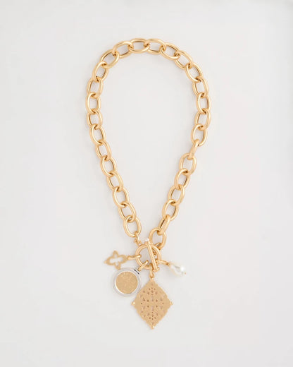 Chico's | Toggle Cameo Charm Necklace/ Gold