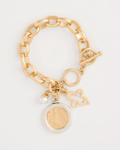 Chico's | Toggle Bar Charm Bracelet/ Gold