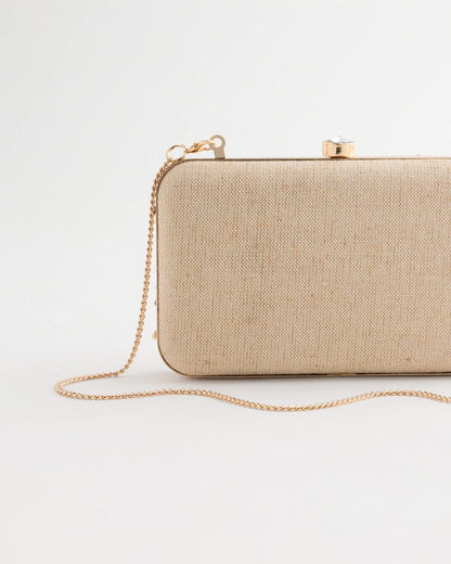 Chico's | Shell Embellished Clutch/ Natural
