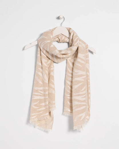 Chico's | Neutral Zebra Jacquard Oblong Scarf/ Neutral