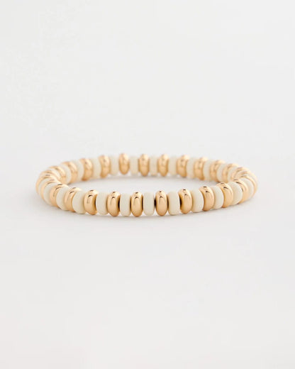 Chico's | White Gold Slice Stretch Bracelet/ White