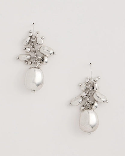 Chico's | Silvertone Cluster Earrings/ Silver