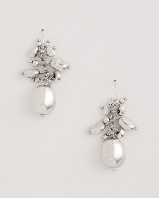 Chico's | Silvertone Cluster Earrings/ Silver