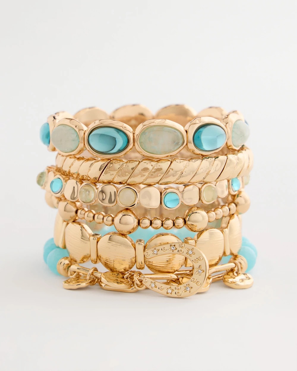 Chico's | Quartz Stone Small Stretch Bracelet/ Light Blue