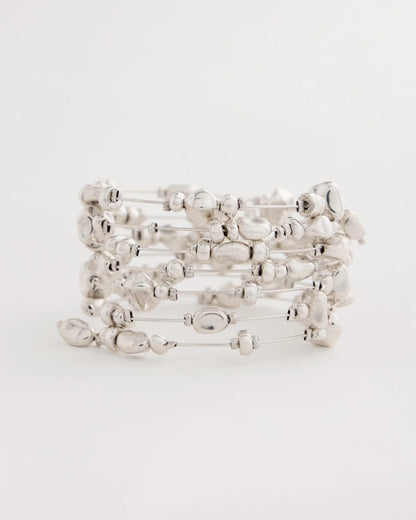 Chico's | Silvertone Coil Bracelet/ Silver