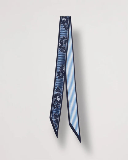 Chico's | Ikebana Printed Skinny Scarf/ Passport Blue