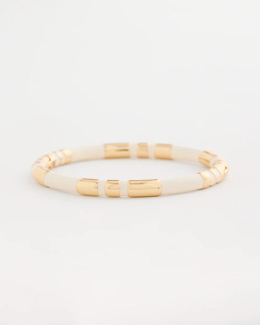 Chico's | White Enamel Hinge Bangle/ White