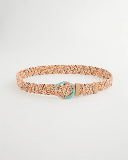 Chico's | Raffia Wrapped Multi-Color Stretch Belt/ Multi