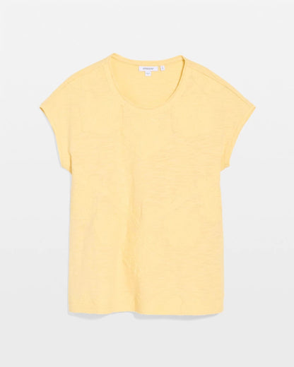 Chico's | Monochrome Embroidered Cap-Sleeve Tee/ Golden Haze