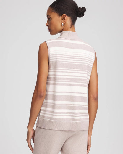 Chico's | Zenergy® Luxe Cashmere-Blend Cap-sleeve Top/ Helium Faux Heather