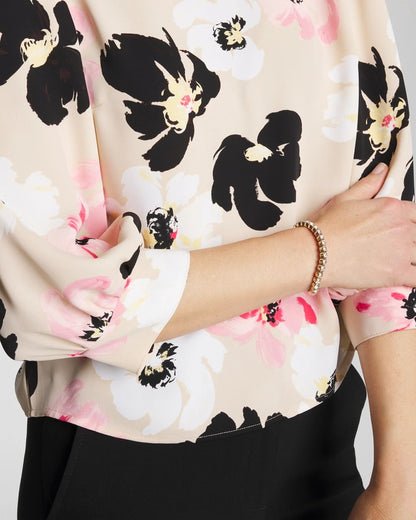 Chico's | Satin Blossom Burst Top/ Sweet Blossom