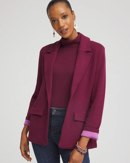Chico's | Single-Breasted Sweater Blazer/ Deep Chianti