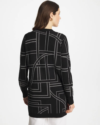Chico's | Ella Graphic Cardigan/ Black