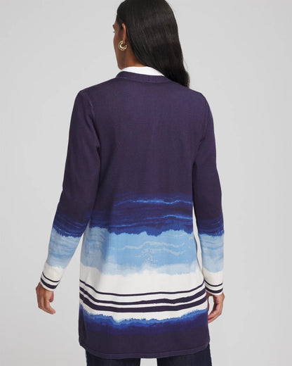 Chico's | Stripe Ombre Duster Cardigan/ Passport Blue