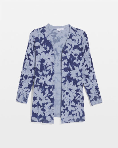 Chico's | Ella Floral Cardigan/ Blue