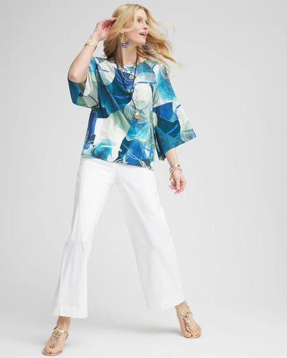 Chico's | Petite Brigitte Wide Leg Cropped Pants/ Alabaster