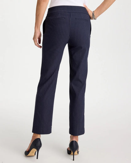 Chico's | Brigitte™ Straight Pinstripe Cropped Pants/ Navy